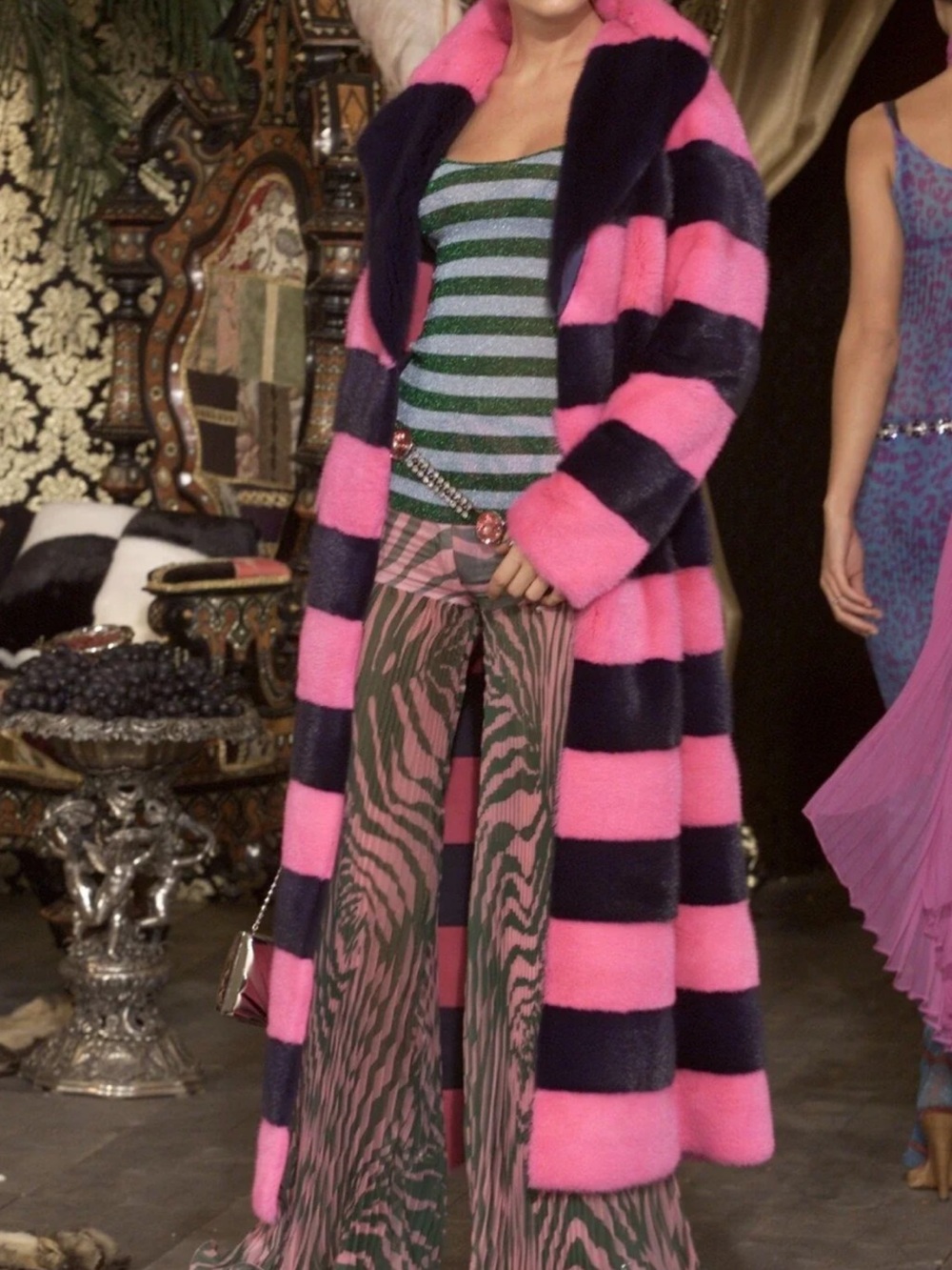 Most Coveted Vintage Dolce & Gabbana Fuschia Pleated Silk Chiffon RNWY Pants